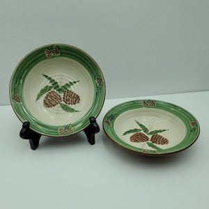 Hampton at Home Hampton Forge Pine Cone Rim Soup Cereal Bowls